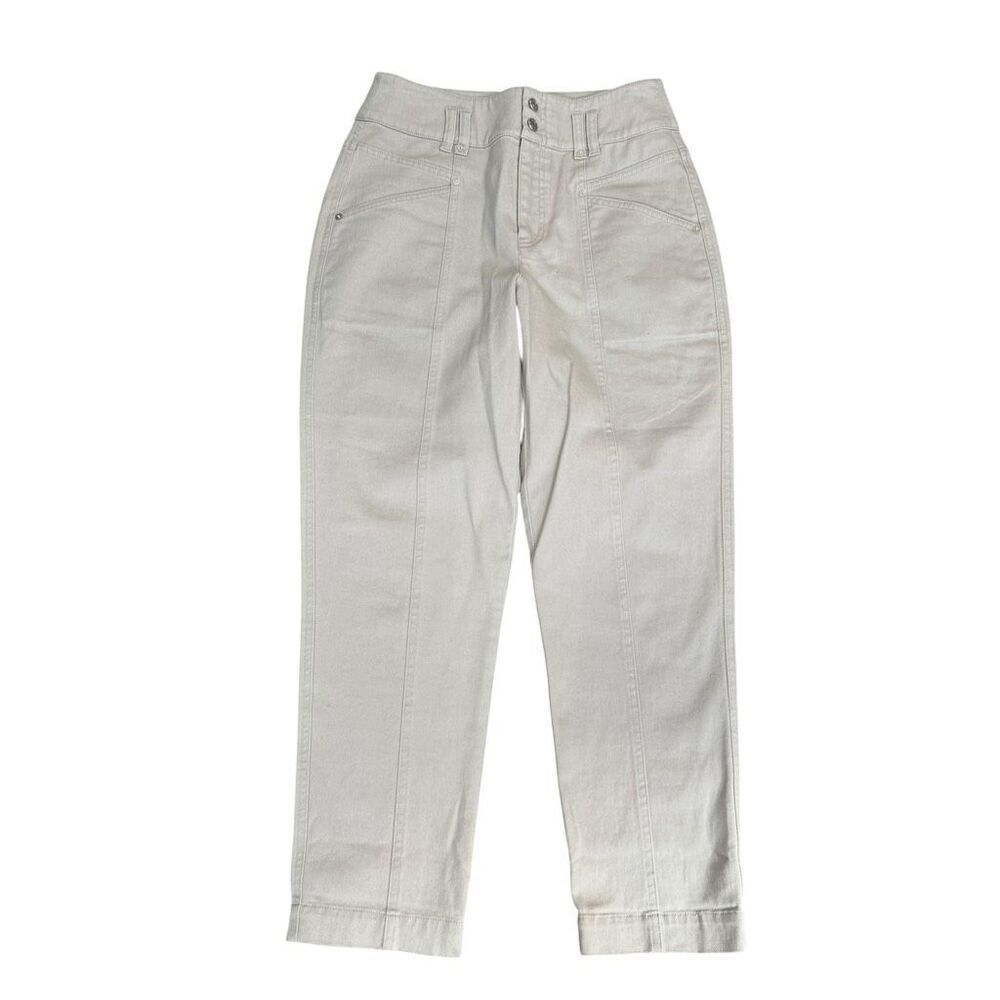 Reiss Light Gray High Rise Tapered Jeans Size US 4 Stretch Cotton Pants